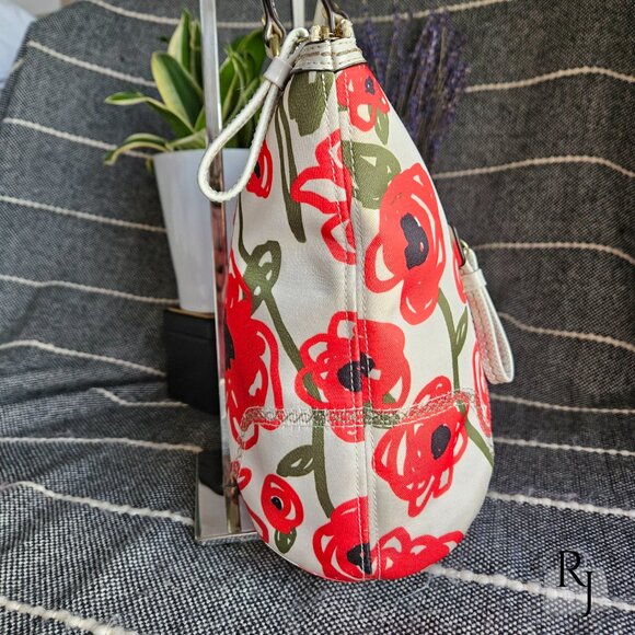 Coach Poppy Hallie Glam Tote Bag 23263 & Matching Wristlet – Limited Edition! 🌸 - Picture 5 of 12
